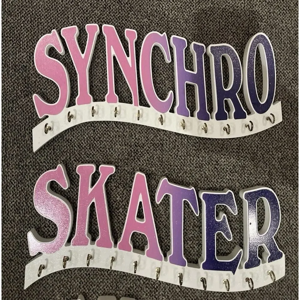 Synchro Figure Skater Girl Metal Hanging Wall Unit. Made In The Usa.